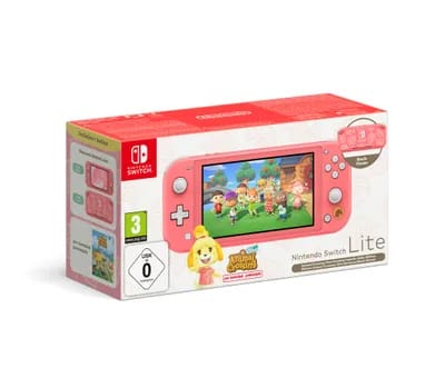 Console Nintendo Switch Lite Edition Animal Crossing - Corail