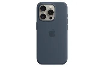 Coque et étui téléphone mobile Apple Coque en silicone avec MagSafe pour iPhone 15 Pro - Bleu orage