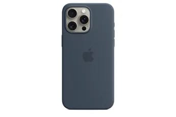 Coque et étui téléphone mobile Apple Coque en silicone avec MagSafe pour iPhone 15 Pro Max - Bleu orage