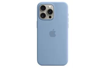 Coque et étui téléphone mobile Apple Coque en silicone avec MagSafe pour iPhone 15 Pro Max - Bleu d'hiver