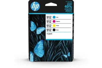 Cartouche d'encre Hp HP 912 Pack de 4 Cartouches d'Encre Noire, Cyan, Magenta, Jaune Authentiques (6ZC74AE) pour HP OfficeJet Pro 8010 series / 8020 series