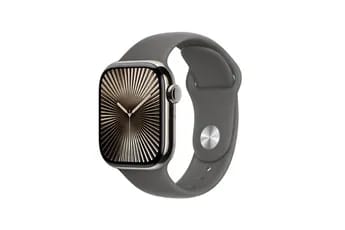 Apple Watch Series 10 GPS + Cellular 42mm Boîtier en Titane Naturel avec Bracelet Sport Gris Mineral - S/M