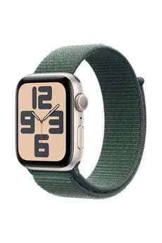 Apple Watch SE GPS 44mm Boîtier en Aluminium Lumiere Stellaire avec Boucle Sport Vert lacustre