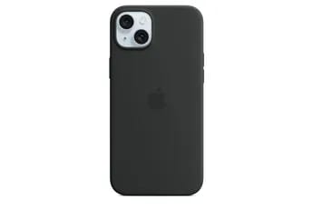 Coque en silicone avec MagSafe pour iPhone 15 Plus - Noir