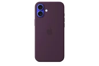 Coque en silicone avec MagSafe pour iPhone 16 Plus - Prune