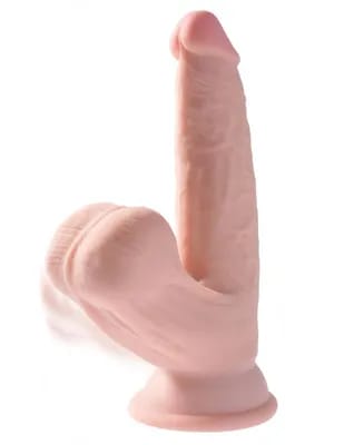 King Cock Plus Godemiché réaliste avec scrotum mobile - 24 cm