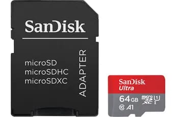 Carte mémoire micro SD Sandisk Ultra PLUS microSDXC 64GB + SD Adapter 150MB/s  A1 Class 10 UHS-I