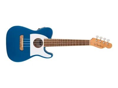 Ukulélé Fender Fullerton Tele - Acoustique-électrique - Épicéa Laminé - Okoumé Massif - Bleu Placide Laqué