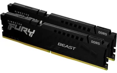 Mémoire DIMM DDR5 6000MHz Kingston, 32Gb (2x 16Gb) Fury Beast Noir RGB EXPO _ K