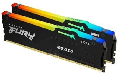 Mémoire DIMM DDR5 5200MHz Kingston, 32Gb (2x 16Gb) Fury Beast Noir RGB _ KF560C