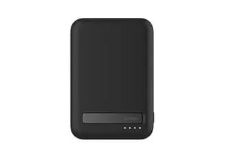 Batterie externe magnetique Qi2, 10K, 15W, support integre et cable USB-C vers USB-C de 1m inclus, noir.