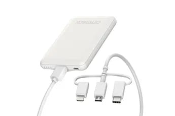 Batterie externe Otterbox Power Bank USB A & Micro usb + Cable MFI 3 connectiques 1M blanc