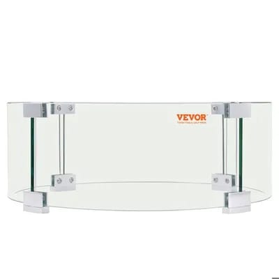 Pare-vent pour Foyer-VEVOR-435x170 mm-Stable Épaisseur 6 mm pour Propane, Gaz, Extérieur, Terrasse