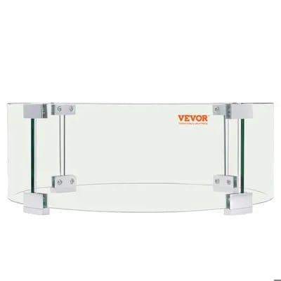 Pare-vent pour Foyer à Gaz-VEVOR-66x15,2x15,2 cm-pour Brasero Écran de Protection Rond Pare-flamme Robuste Coupe-vent
