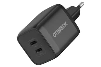 Chargeur mural 65W GaN, 1 port USB-C -45W + 1 port USB-C 20W PowerDelivery, antichoc,  charge rapide pour Smartphone, tablettes, laptop NOIR