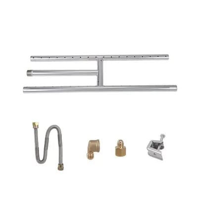 Brûleur pour Brasero - VEVOR - Brûleur de Brasero Foyer Encastrable Forme en H 152,4x457,2 mm 90 000 BTU,456×153×19 mm