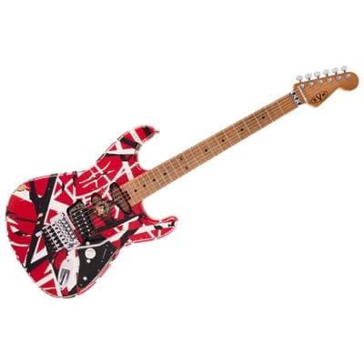 Striped Series Frankenstein Frankie Red With Black Stripes Relic Evh
