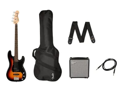 Squier - Affinity Series - Pack Basse Électrique - Sunburst 3 Colors