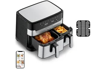 Friteuse Moulinex friteuse a air Dual Easy Fry & Grill Inox 2 tiroirs EZ905D20