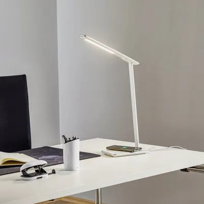 Aluminor Lampe de bureau LED Orbit avec induction argentée