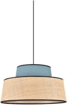 Suspension Mallorca coton et raphia pétrole Ø38 cm