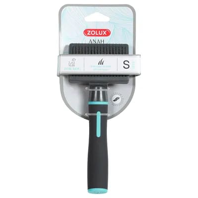 Brosse à slicker rétractable Zolux Anah ​​​​​​​taille S : L 7,5 x l 5 x h 18,5 cm pour chien