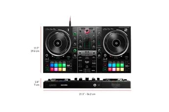 Enceinte PC Hercules DJControl INPULSE 500 controleur Initiation DJing 16 pads RGB avec 8 modes  pieds rétractable 2 jack 3.5+ 4 jack 6.5+ 4 RCA