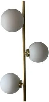 Lampadaire Edmond métal doré et verre blanc 3 x 3W