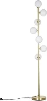 Lampadaire Edmond verre opale blanc et métal doré H180 cm