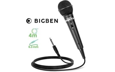 Micro filaire Karaoké Prise Jack 6.3mm Câble 4m Bigben