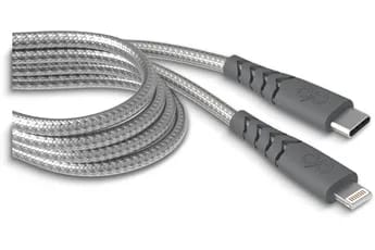 Chargeur pour téléphone mobile Force Power Câble de charge renforcé Lightning / Type C 2m Gris