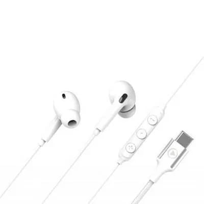 Force Play Ecouteurs Usb C Intra-auriculaire Avec Télécommande Et Micro Blanc