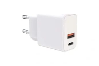 Adaptateur secteur Universel (18+20W) USB A+C PD Blanc