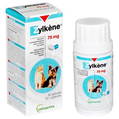 30 gélules Vétoquinol Zylkène 75 mg pour chat et petit chien < 10 kg
