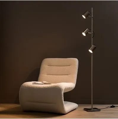 Lampadaire spots finition nickel satiné, Girevole
