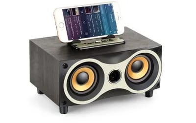 Enceinte Bluetooth Bois Stéréo Portable Subwoofer FM Haut-Parleur Sans Fil YONIS