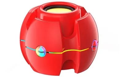 Enceinte Bluetooth Effet Lumière RGB Son 3D Subwoofer Portable Rouge YONIS