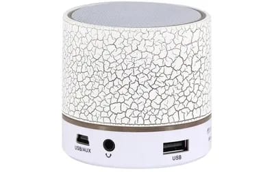 Enceinte Bluetooth Portable LED Lumineuse Mains-Libres Carte TF 32GB Blanc YONIS