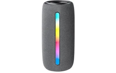 Enceinte Bluetooth LED 10W Son 360° Protection Mesh TWS FM Gris YONIS