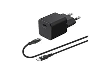 Chargeur secteur 20W + Cable USB-C 1m Noir