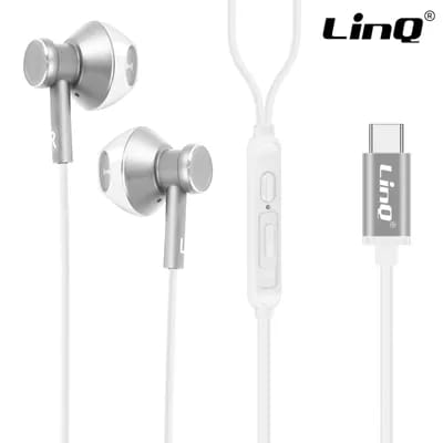 Écouteurs Filaires Usb-c Son De Qualité Bouton Multifonction Linq Argent