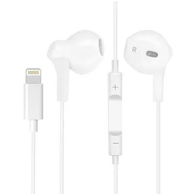 Écouteurs Filaires Iphone Lightning Télécommande Micro Connexion Bluetooth Blanc