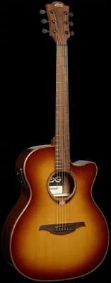 Lâg Tramontane 118 - Guitare Folk Électroacoustique - Auditorium Cutaway - Brown Shadow