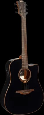 Lâg T118dce - Guitare Folk Électroacoustique - Dreadnought Cutaway - Black