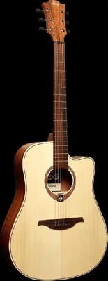 Lag Tramontane 70 - Guitare Électro-acoustique - Dreadnought À Pan Coupé - Naturel