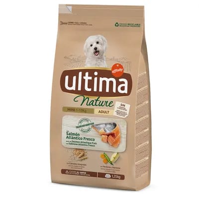 Lot Ultima pour chien x 2 - Nature Mini Adult, saumon (3 x 1,25 kg)