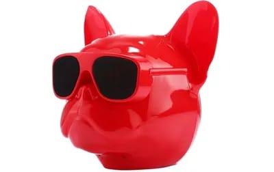 Enceinte Bluetooth Haut-Parleur Bulldog Stéréo Portable Aux USB Carte Tf Rouge Y