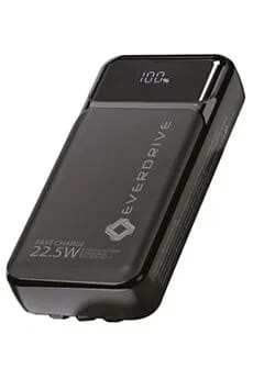 EVERDRIVE Powerbank H22 20000mAH 22.5W QC3.0 Noir + cables integres
