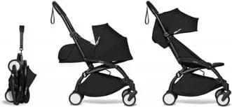 Poussette YOYO2 cadre noir pack 0+ 2020 6+ et repose-pieds
