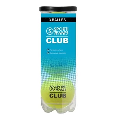 Tube de 3 balles de Tennis Sporti